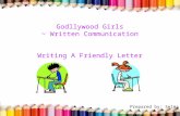 Godllywood girls  writing a friendly letter