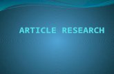 Article research