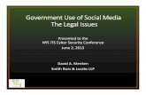 Legal Issues of Government Use of Social Media