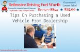 Tips on purchasing a used vehicle from dealership