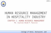 Introduction to Human Resource Management in Hospitality Industry