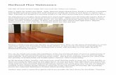 Hardwood Floor Maintenence