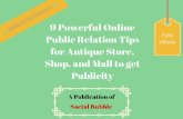 9 powerful online public relation tips for antique store, shop, and mall to get publicity