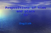 Prepositions of time and place 'in'