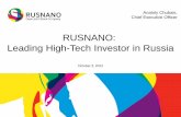 RUSNANO's CEO Anatoly Chubais' presentation for Asian investors