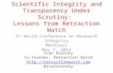 Scientific Integrity and Transparency Under Scrutiny: Lessons from Retraction Watch