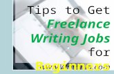 Tips to Get Freelance Writing Jobs for Beginners