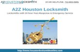 A2Z Houston Locksmith Services for Residential, Commercial and Auto Industry