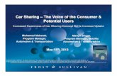 Car Sharing Voice of the Consumer Frost and Sullivan