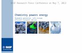 BASF Research Press Conference 2013: Chemistry powers energy