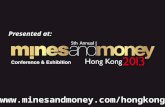 Streaming & Royalty Finance Keynote: Tony Jensen, Royal Gold at Mines and Money Hong Kong 2013