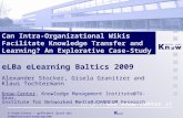Can Intra-Organizational Wikis Facilitate Knowledge Transfer and Learning? An Explorative Case-Study