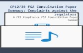 Cp1230 FSA consultation paper summary: complaints against the regulators