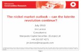 The nickel market outlook - can the laterite revolution continue?