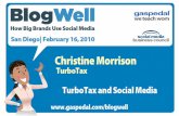 BlogWell San Diego Social Media Case Study: TurboTax, presented by Christine Morrison