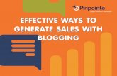 Effective Ways to Generate Sales with Blogging