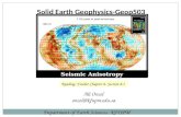 Seismic Anisotropy