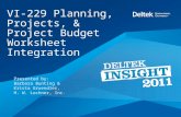 Deltek Insight 2011: Planning, Projects, & Project Budget Worksheet Integration