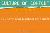 Culture of Content: Foundational Content Checklist