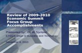 2010 Economic Summit accomplishments