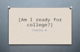 College Readiness: Am I Ready?