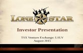 Lonestar West Inc. Investor Presentation