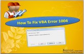 How To Fix VBA Error 1004