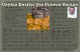 Ceylon basilur tea prawns recipe