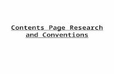 Contents page research and conventions
