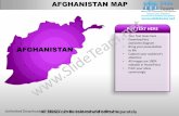 Editable afghanistan power point map with capital and flag templates slides outlines region