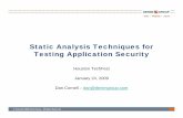 Static Analysis Techniques For Testing Application Security - Houston Tech Fest
