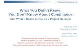 What You Didnt Know You Dont Know About Compliance Mar 29 07a