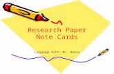 Research Paper Note Cards