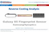 Samsung Galaxy S5 Home Button Synaptics Fingerprint Sensor teardown reverse costing report by published Yole Developpement