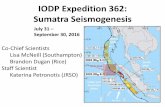 Iodp Exp 362 Sumatra Seismogenesis 012115
