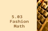 FM 5.03 Fashion Math