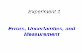 Expt. 1 Measurement, Uncertainties and Errors