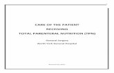 Care of the Patient Receiving Total Parenteral Nutrition (Tpn)
