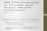 HR Effectiveness in Private and Public Health Institution by Reiner Librado & Ezel Consigna