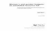 Womens and Gender Budgets an Annotated Resource List 489