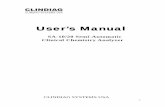 Manual de Usuario Analizador de Química Semiautomático Clindiag SA 10, SA20 Series (Inglés)
