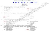 EdCET 2012 Biological Science Question Paper with Answers