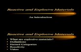 Reactive and Explosive Materials