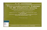 Thermodynamic Tables in SI(Metric) Units R.W. Haywood 3rd Edt. Cambridge University Press