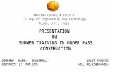 Presentation on Summer Training (Lalit Kaushik)