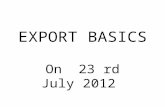Export Basics on 23 Rd July 2012