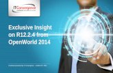 ITC - Exclusive Insight on Oracle R12.2.4 From OpenWorld 2014