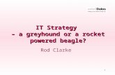 1 IT Strategy – a greyhound or a rocket powered beagle? Rod Clarke.