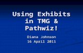 Using Exhibits in TMG & Pathwiz! Diana Johnson 16 April 2011.