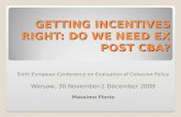 GETTING INCENTIVES RIGHT: DO WE NEED EX POST CBA? Sixth European Conference on Evaluation of Cohesion Policy Warsaw, 30 November-1 December 2009 Massimo.